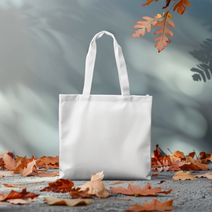 White Canvas Tote Bag Mockup Front View Template