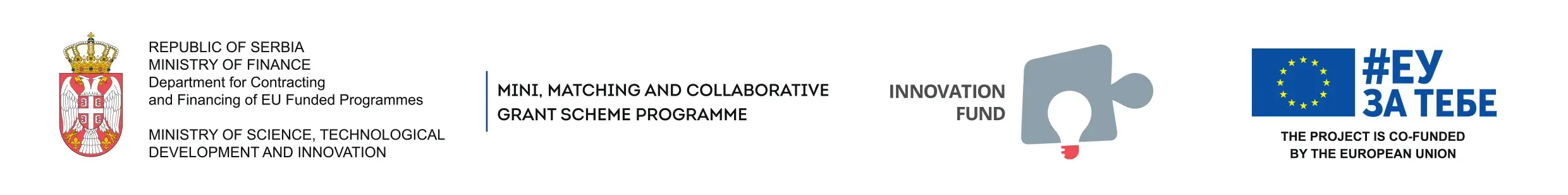 Republic of Serbia — Ministry of Finance and Ministry of Science, Technological Development and Innovation; Mini, Matching and Collaborative Grant Scheme Programme; Innovation Fund; the project is co-funded by the European Union