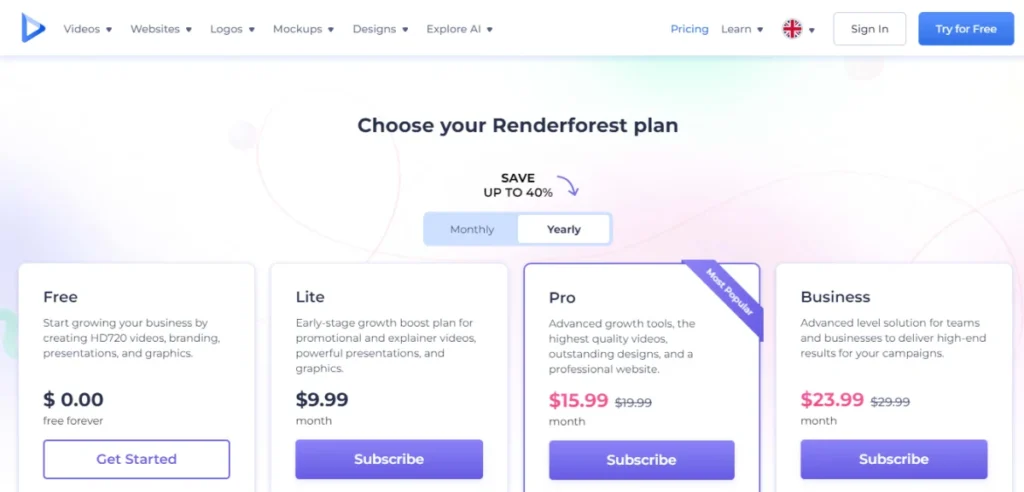 renderforest-pricing