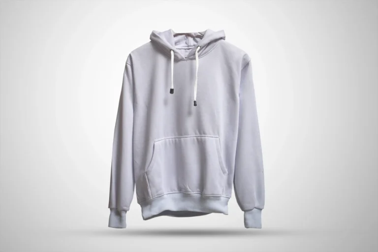 3D White Hoodie Mockup Front View Template