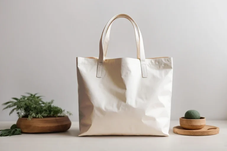 White Canvas Tote Bag Mockup Front View Template