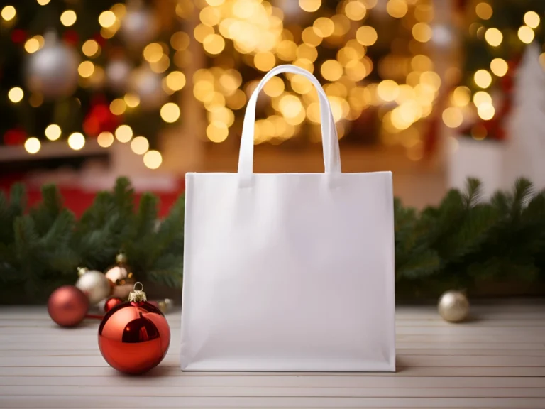 White Canvas Tote Bag Mockup Front View Template