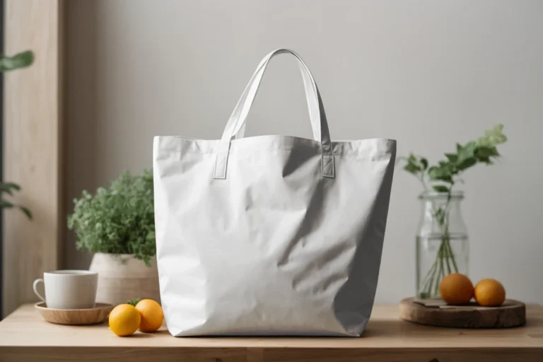 White Canvas Tote Bag Mockup Front View Template