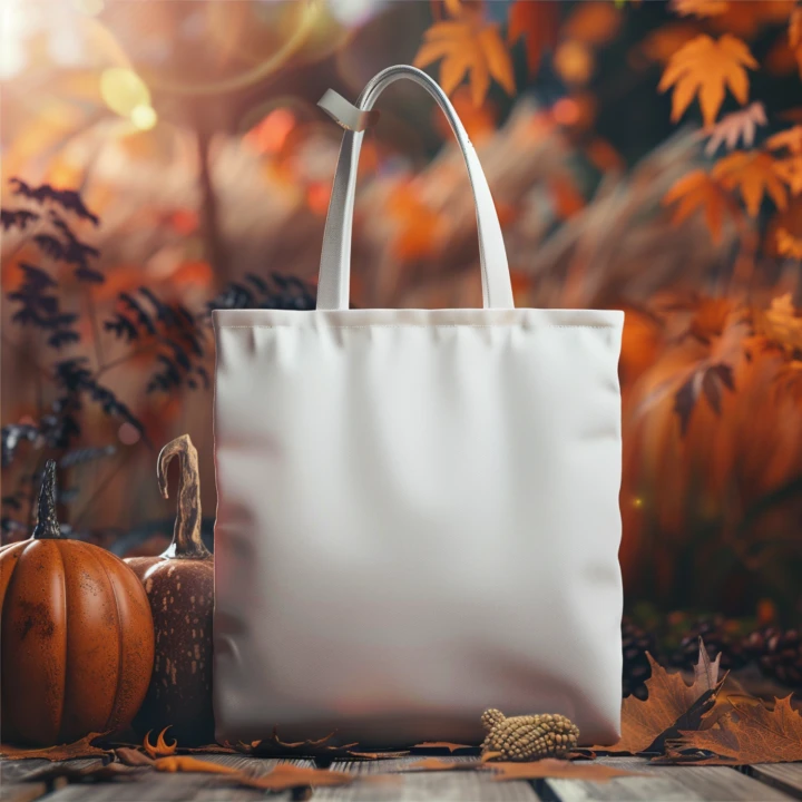 White Canvas Tote Bag Mockup Front View Template