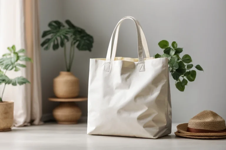 White Canvas Tote Bag Mockup Front View Template