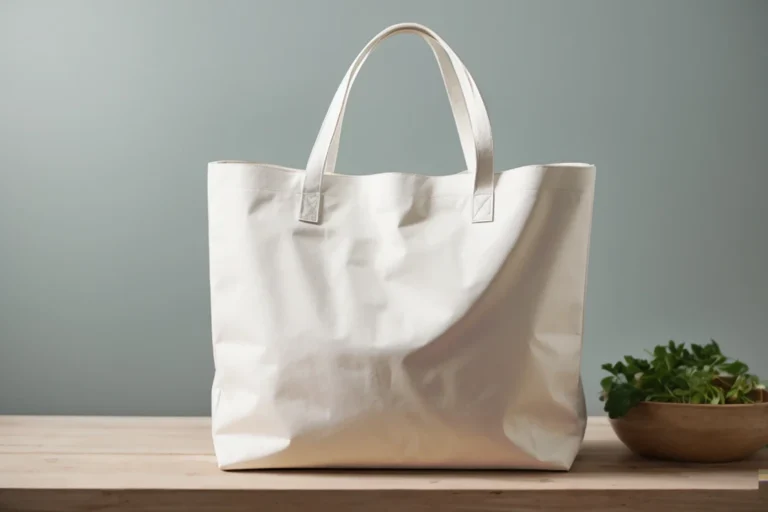 White Canvas Tote Bag Mockup Front View Template