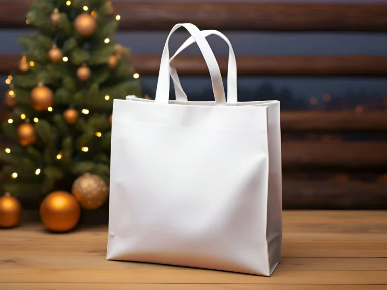 White Canvas Tote Bag Mockup Front View Template