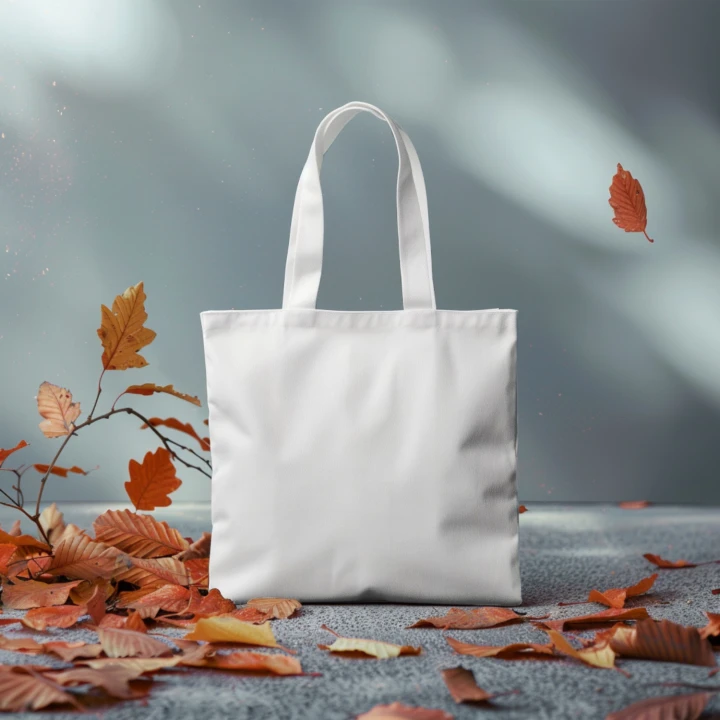 White Canvas Tote Bag Mockup Front View Template