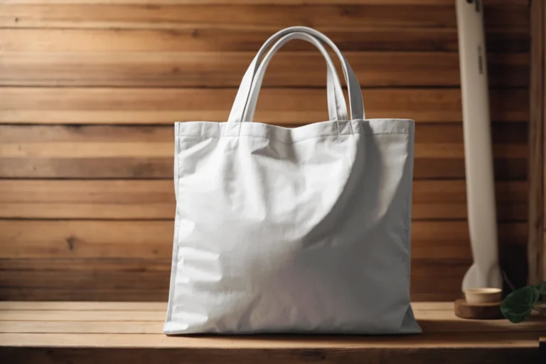 White Canvas Tote Bag Mockup Front View Template