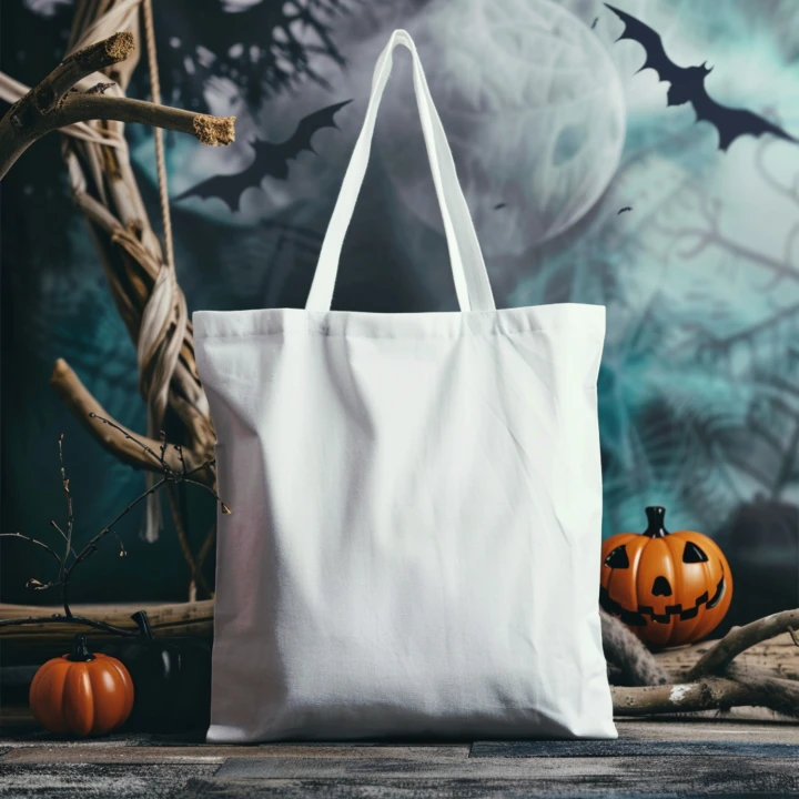 White Canvas Tote Bag Mockup Front View Template