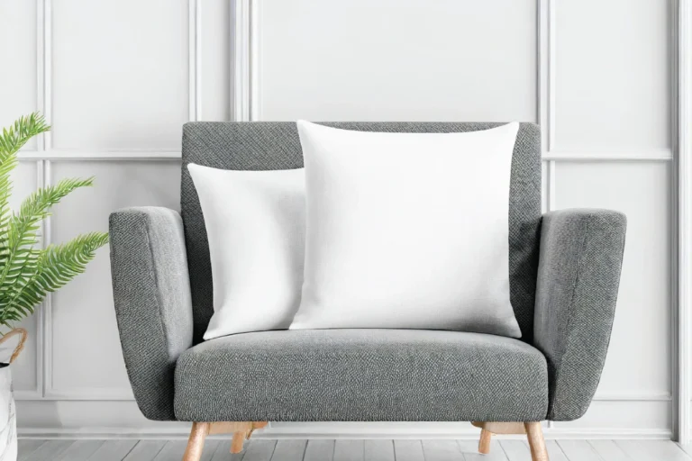 White Square Pillow Cover Mockup Template