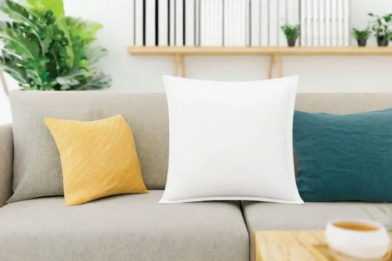 White Square Pillow Cover Mockup Template