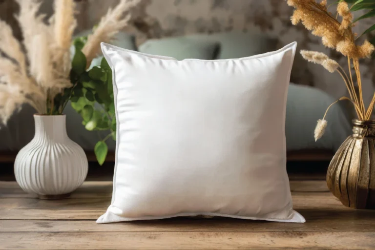 White Square Pillow Cover Mockup Template