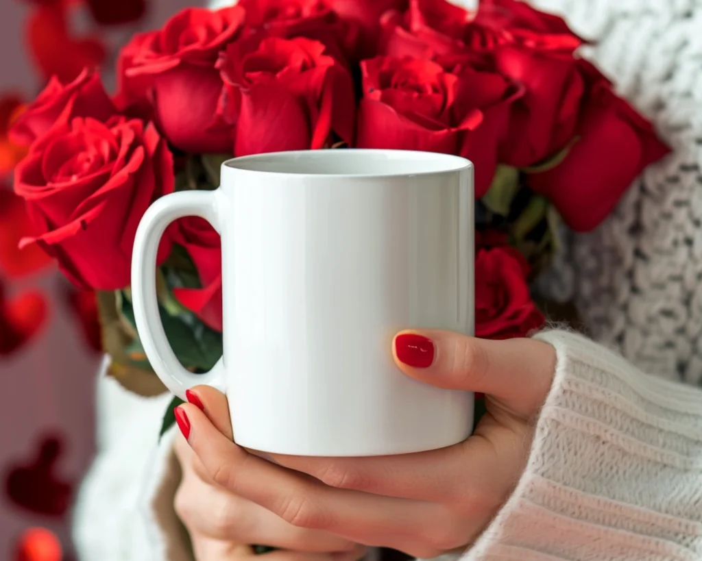 11oz Blank White Ceramic Coffee Mug Mockup Template