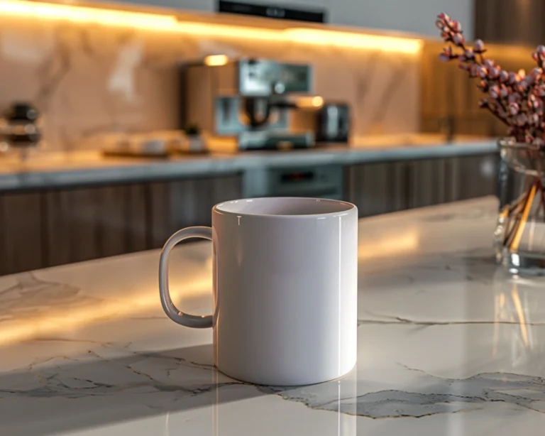 11oz Blank White Ceramic Coffee Mug Mockup Template