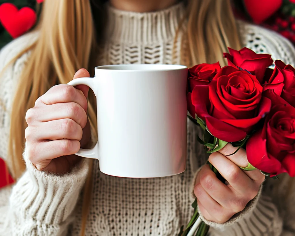 11oz Blank White Ceramic Coffee Mug Mockup Template