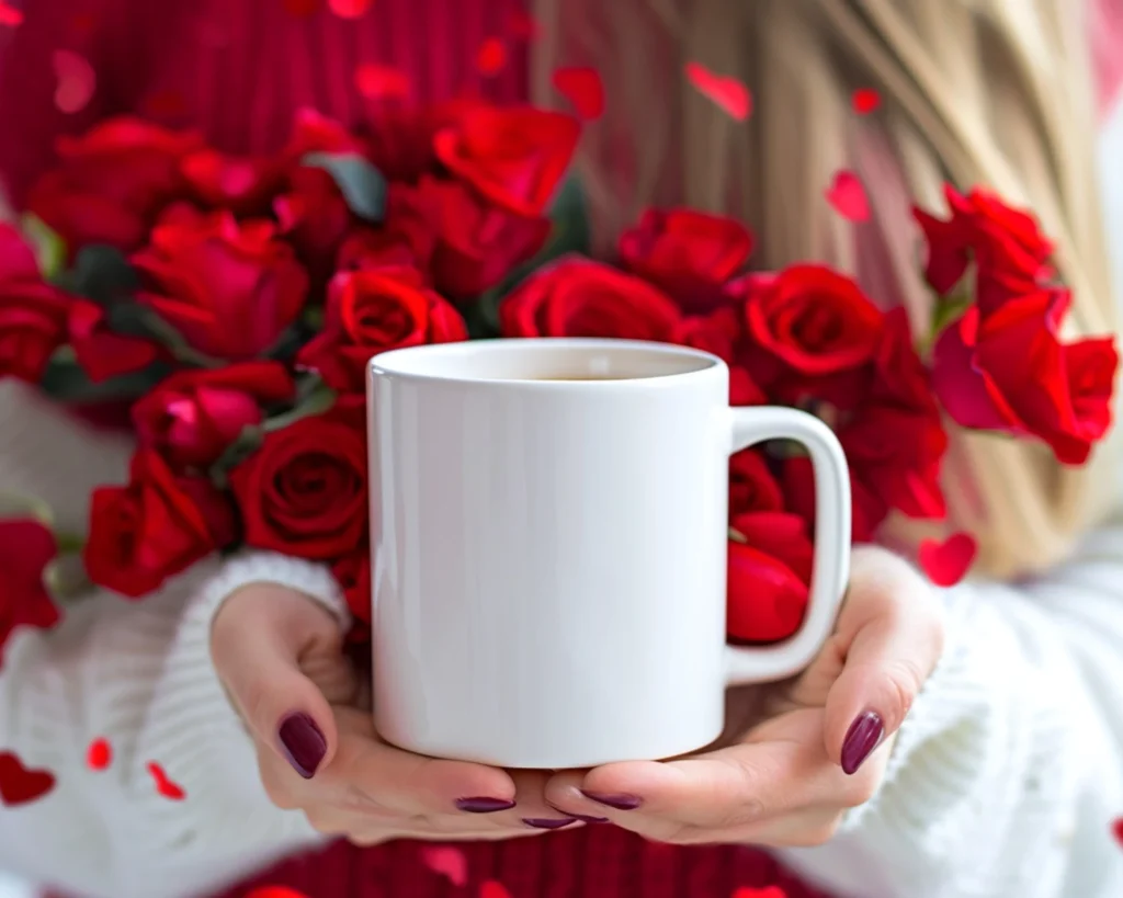 11oz Blank White Ceramic Coffee Mug Mockup Template