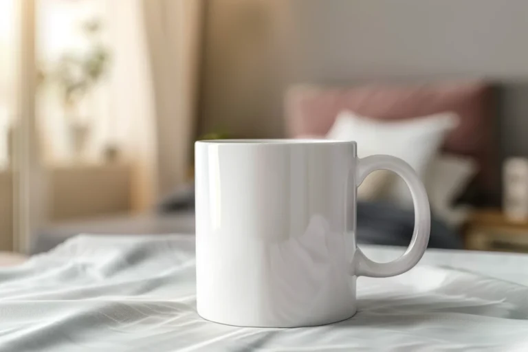 11oz Blank White Ceramic Coffee Mug Mockup Template