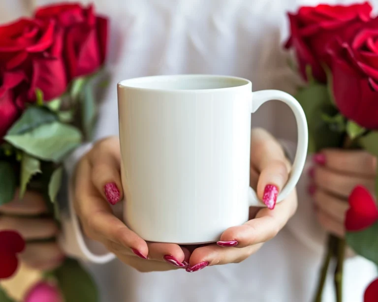 11oz Blank White Ceramic Coffee Mug Mockup Template