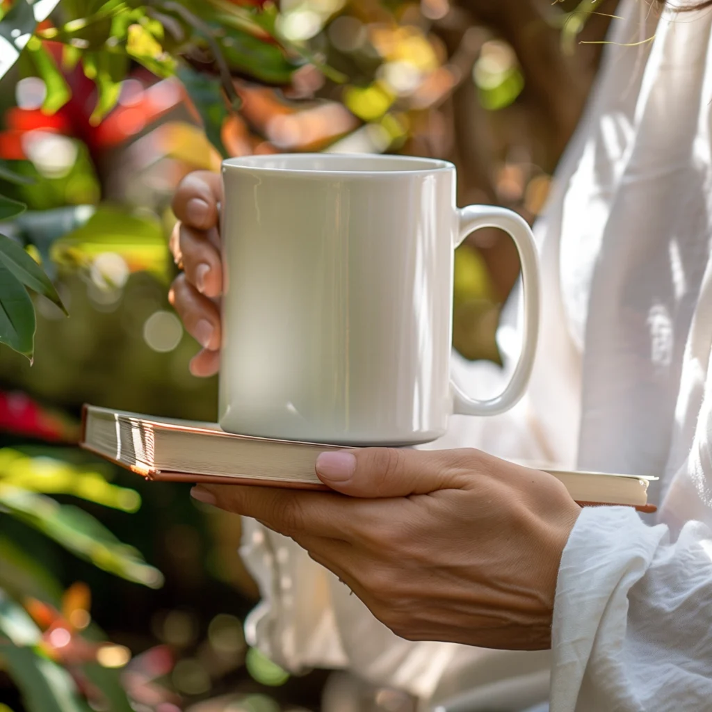 11oz Blank White Ceramic Coffee Mug Mockup Template