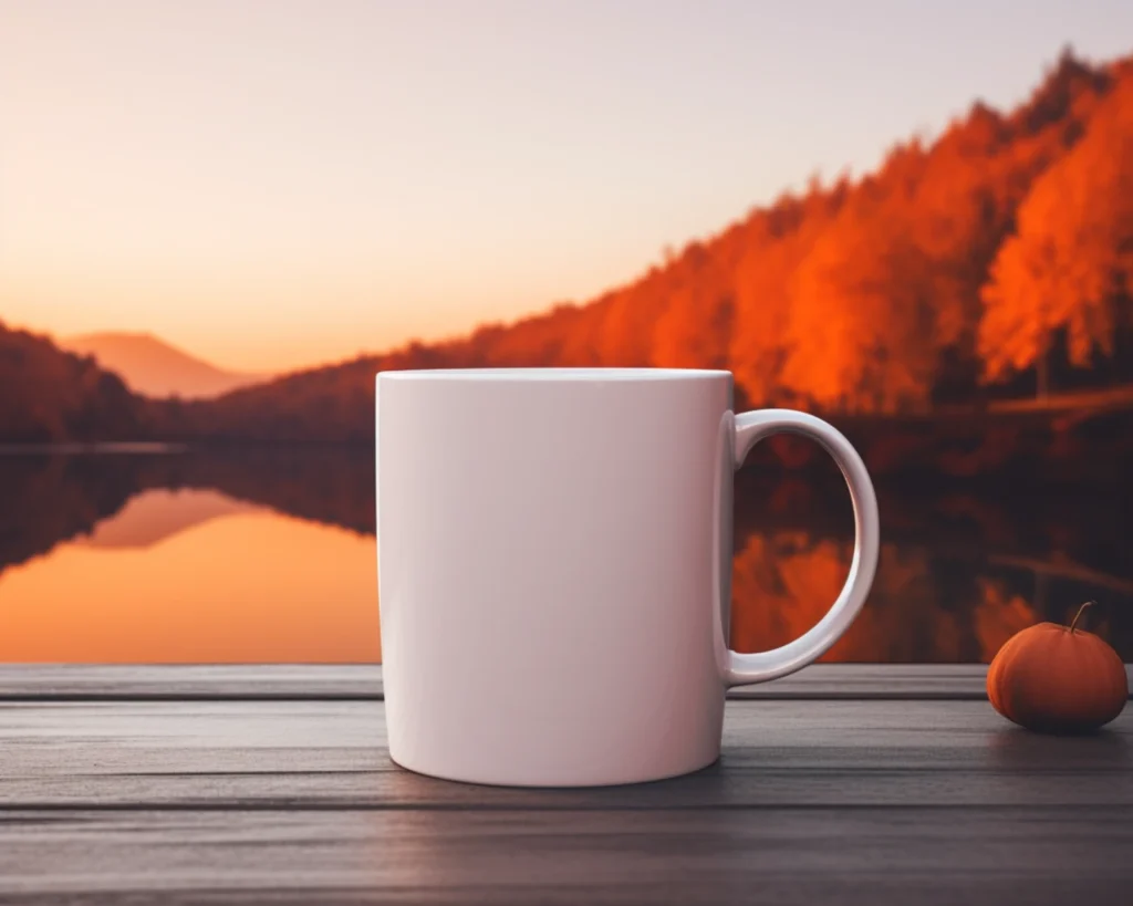 11oz Blank White Ceramic Coffee Mug Mockup Template