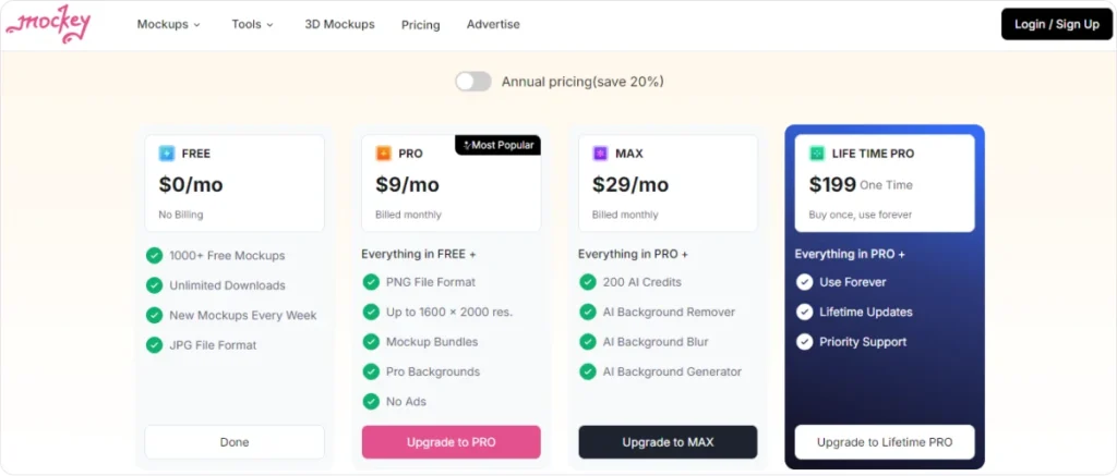 mockey-pricing