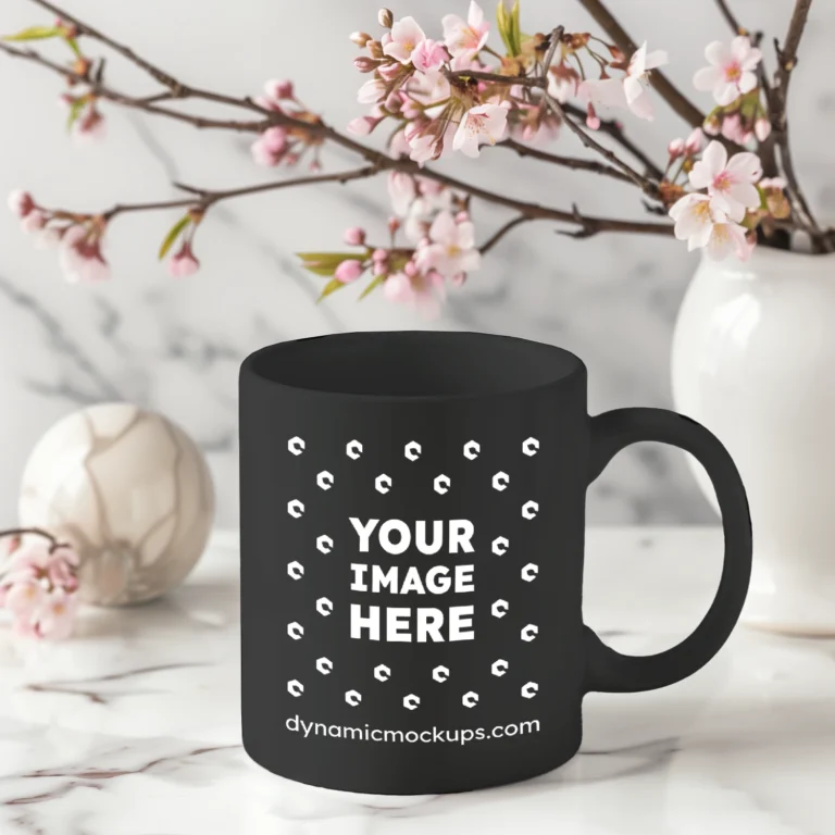 11oz Blank Black Ceramic Coffee Mug Mockup Template