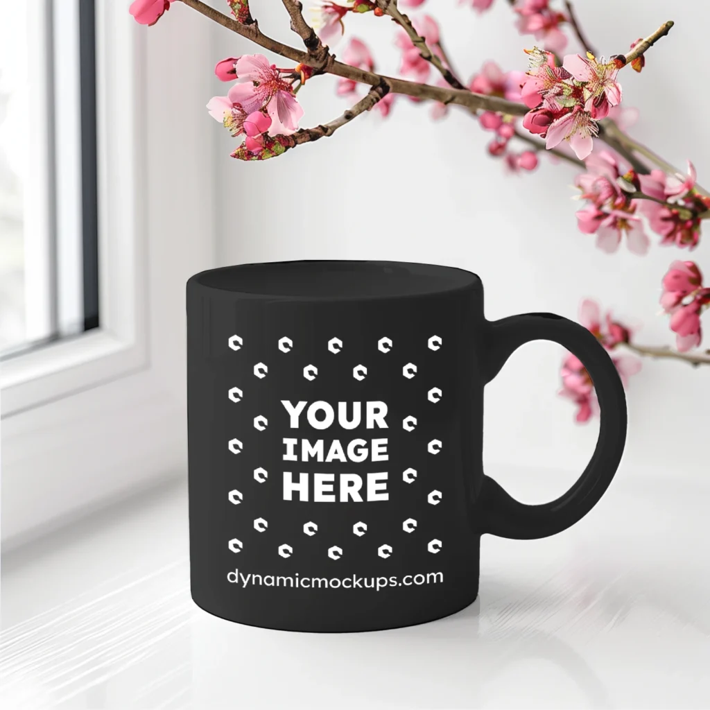 11oz Blank Black Ceramic Coffee Mug Mockup Template