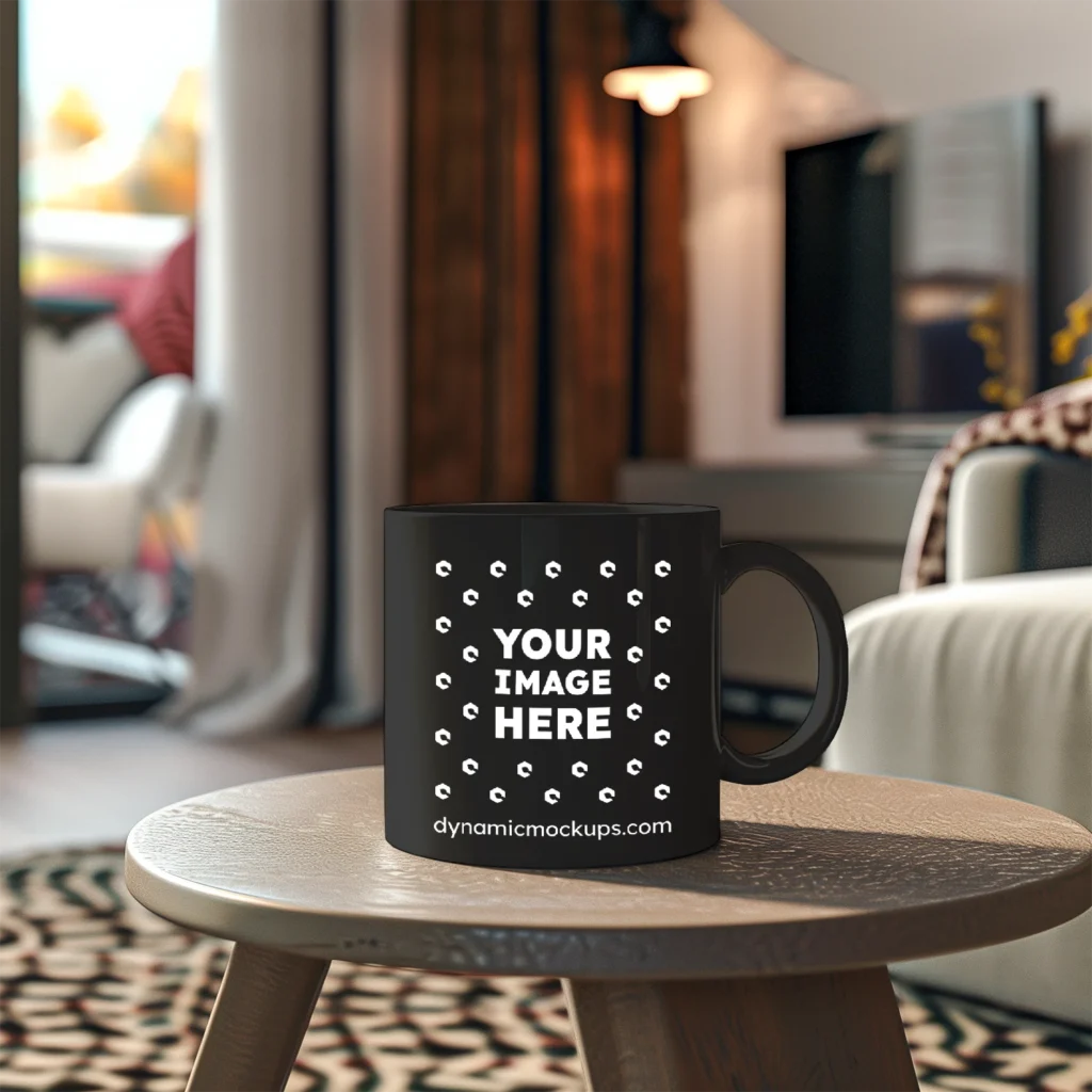 11oz Blank Black Ceramic Coffee Mug Mockup Template