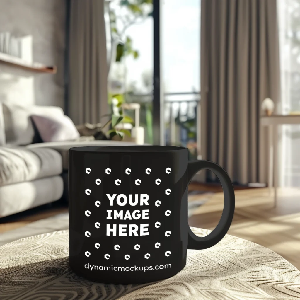 11oz Blank Black Ceramic Coffee Mug Mockup Template