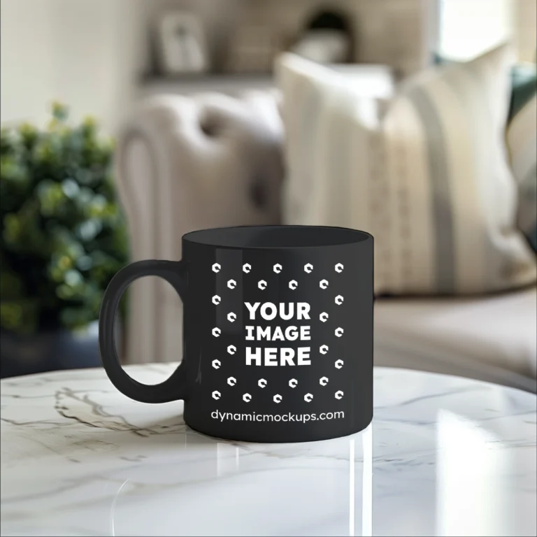 11oz Blank Black Ceramic Coffee Mug Mockup Template