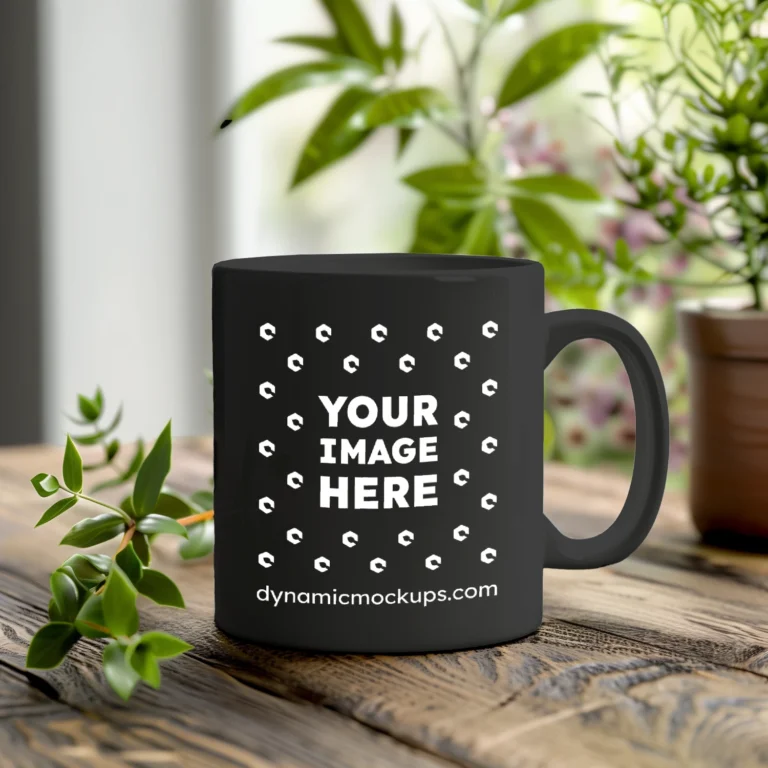 11oz Blank Black Ceramic Coffee Mug Mockup Template