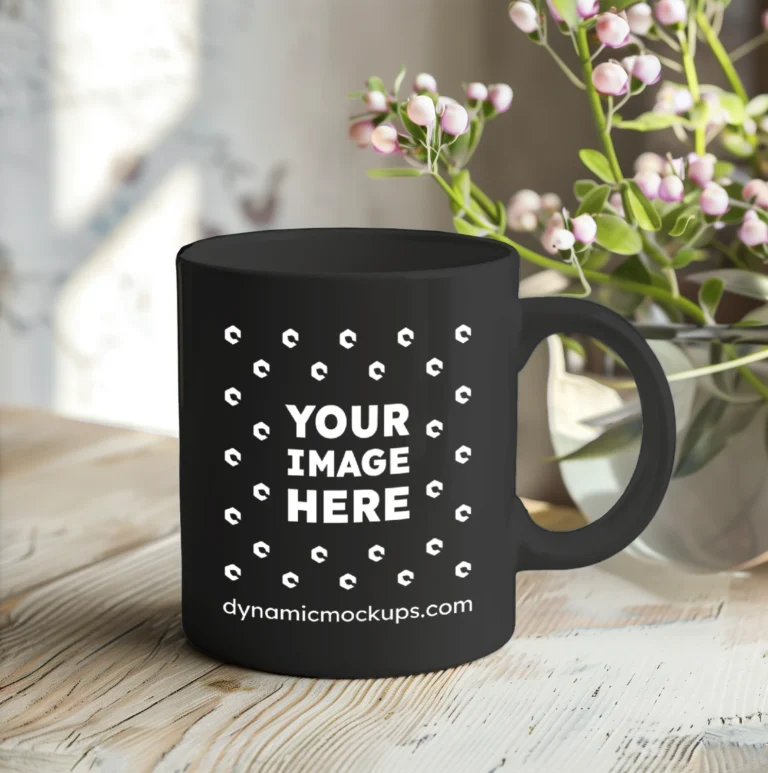 11oz Blank Black Ceramic Coffee Mug Mockup Template