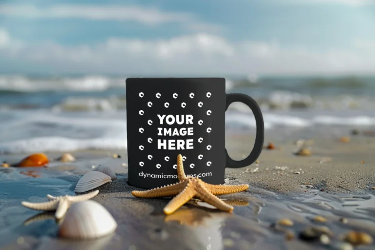 11oz Blank Black Ceramic Coffee Mug Mockup Template