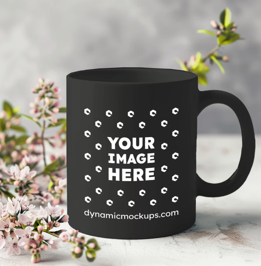 11oz Blank Black Ceramic Coffee Mug Mockup Template