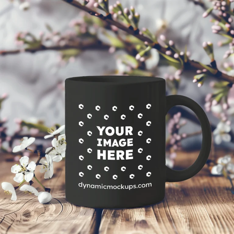 11oz Blank Black Ceramic Coffee Mug Mockup Template