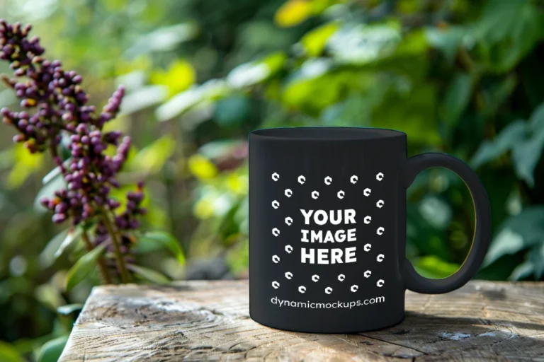 11oz Blank Black Ceramic Coffee Mug Mockup Template