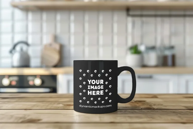 11oz Blank Black Ceramic Coffee Mug Mockup Template