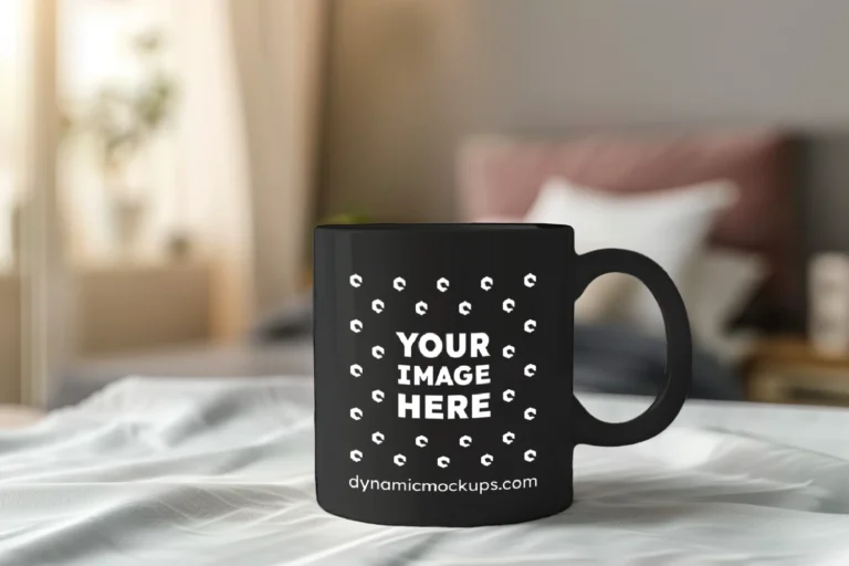 11oz Blank Black Ceramic Coffee Mug Mockup Template