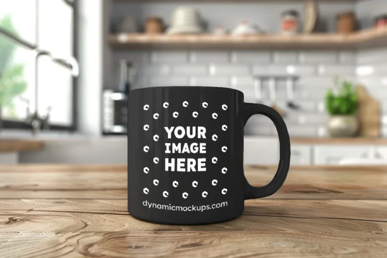 11oz Blank Black Ceramic Coffee Mug Mockup Template