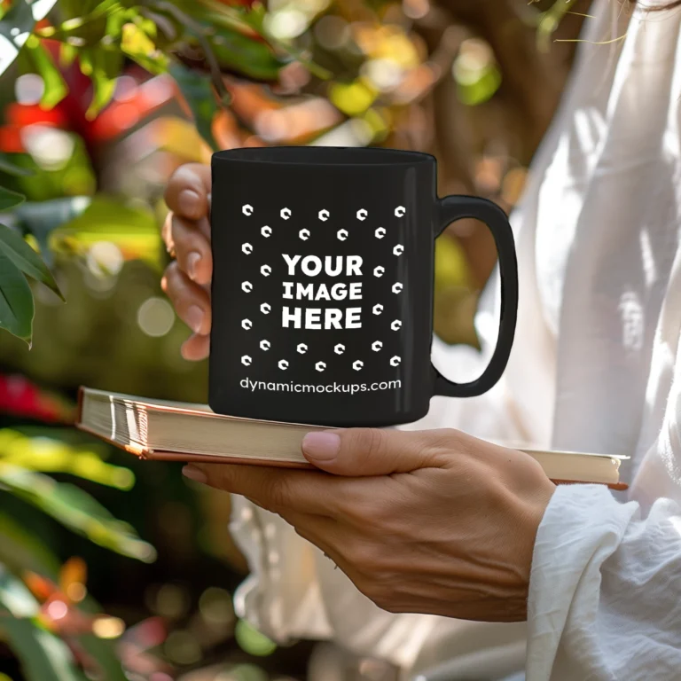 11oz Blank Black Ceramic Coffee Mug Mockup Template