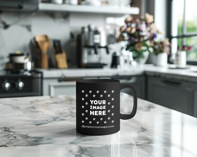 11oz Blank Black Ceramic Coffee Mug Mockup Template