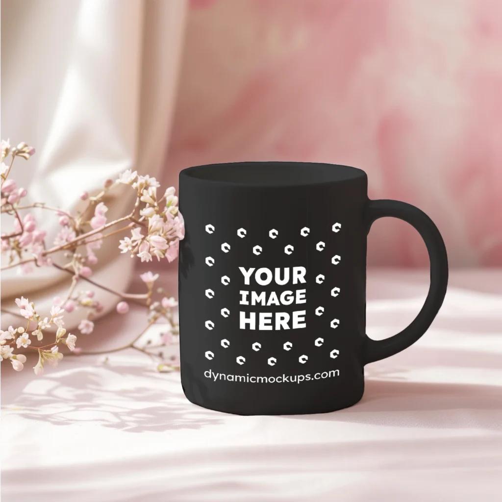 11oz Blank Black Ceramic Coffee Mug Mockup Template