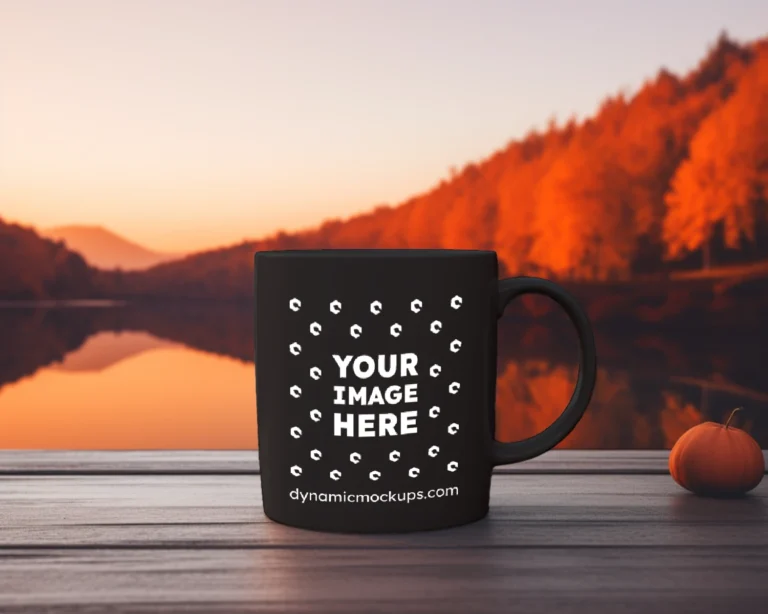 11oz Blank Black Ceramic Coffee Mug Mockup Template