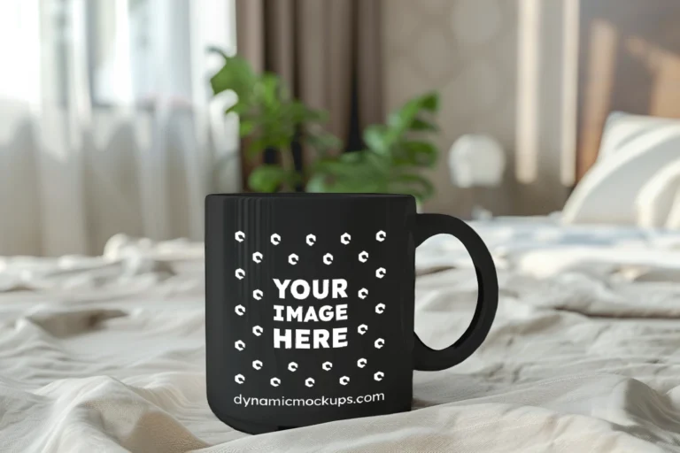 11oz Blank Black Ceramic Coffee Mug Mockup Template