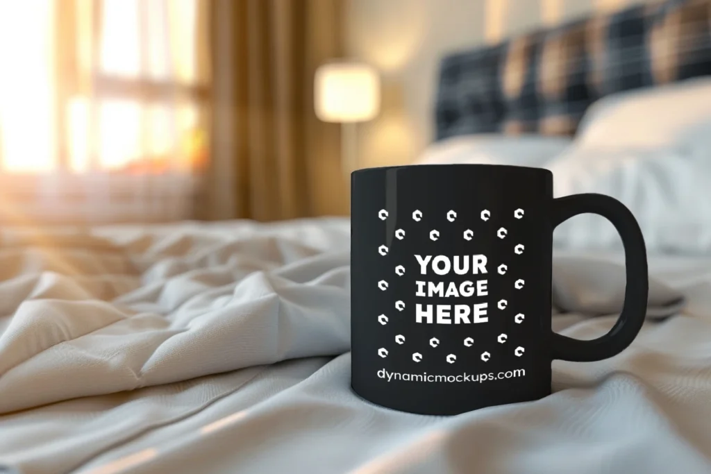 11oz Blank Black Ceramic Coffee Mug Mockup Template