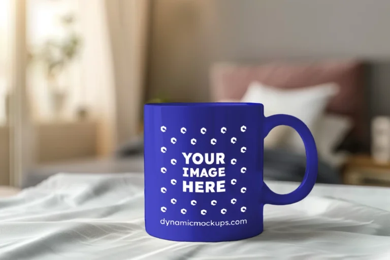 11oz Blank Blue Ceramic Coffee Mug Mockup Template