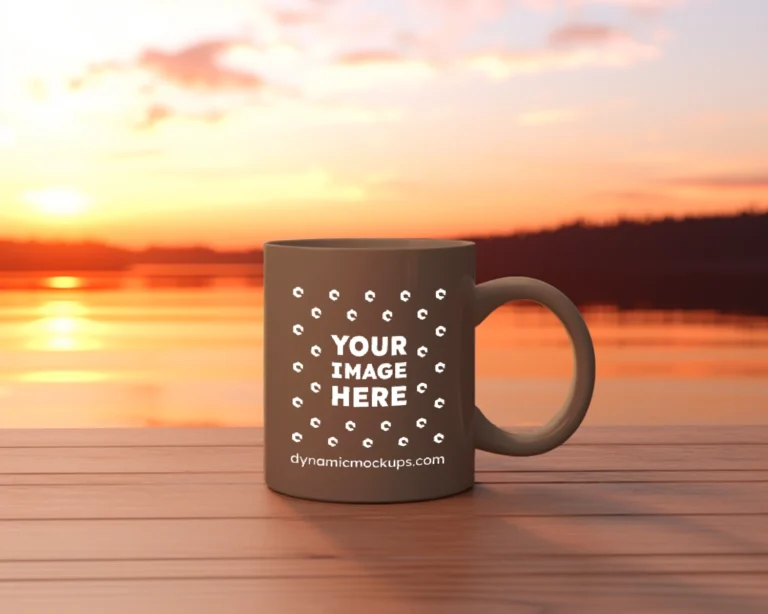 11oz Blank Brown Ceramic Coffee Mug Mockup Template