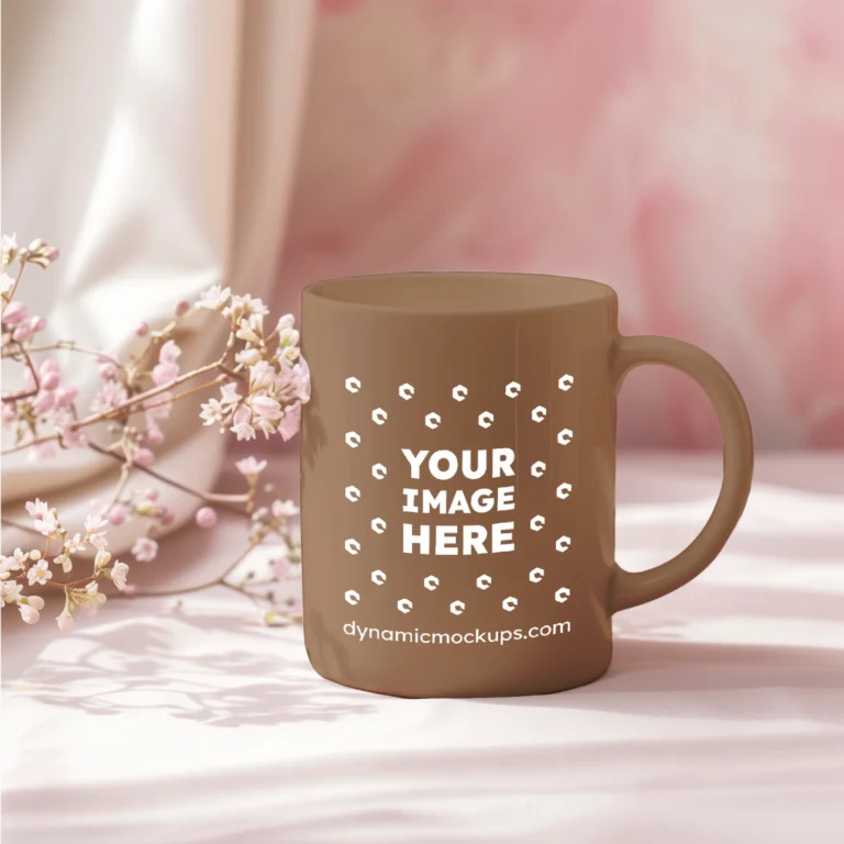 11oz Blank Brown Ceramic Coffee Mug Mockup Template