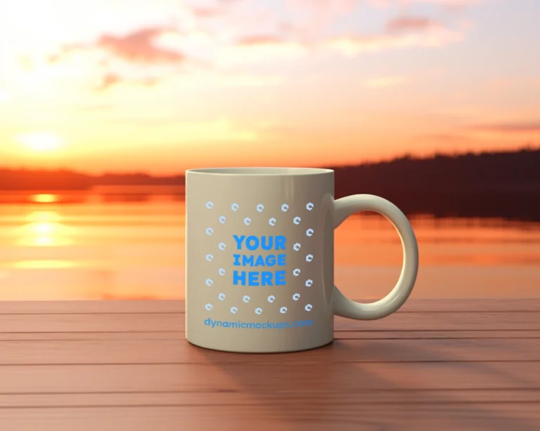 11oz Blank Cream Ceramic Coffee Mug Mockup Template